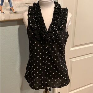 Spense B&W Polka Dot Blouse • Sz S